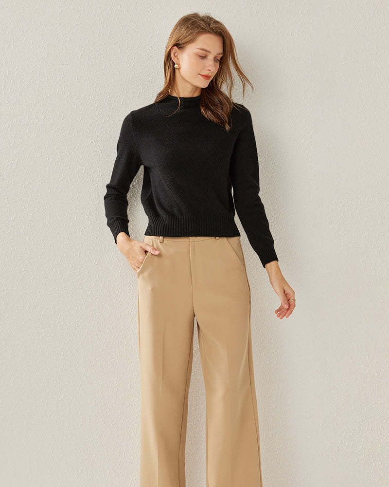 Women's Cashmere Mock Neck Sweater - DAISYSILK