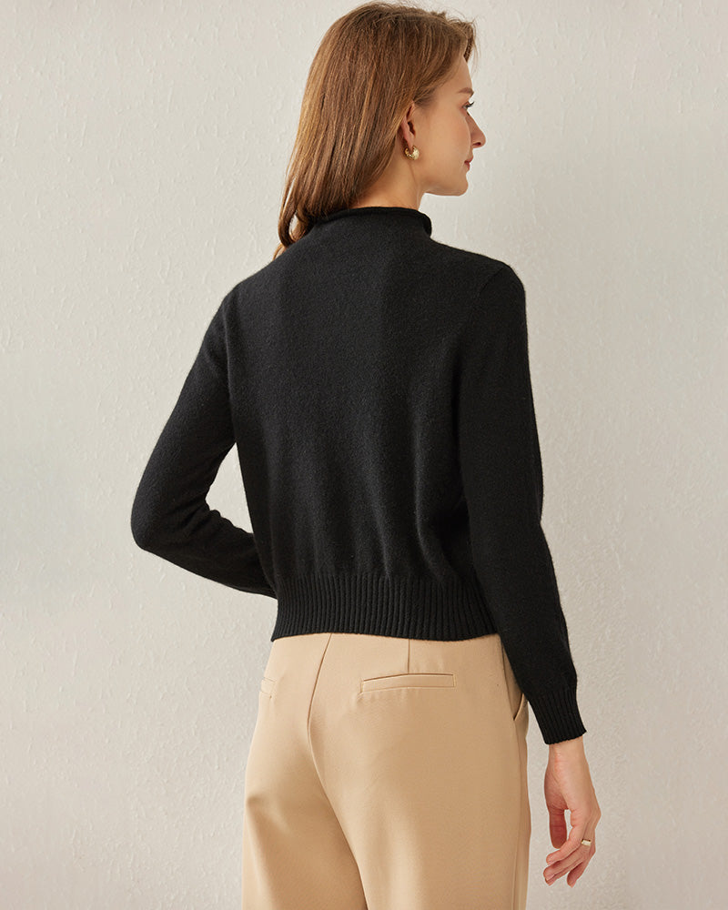 Women's Cashmere Mock Neck Sweater - DAISYSILK