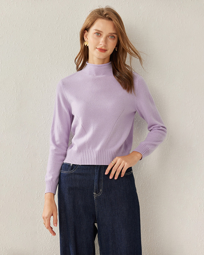 Women's Cashmere Mock Neck Sweater - DAISYSILK