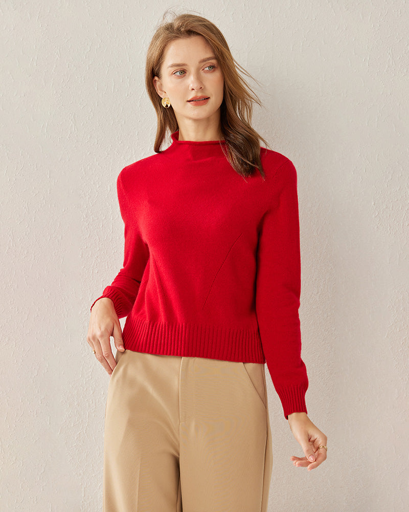 Women's Cashmere Mock Neck Sweater - DAISYSILK