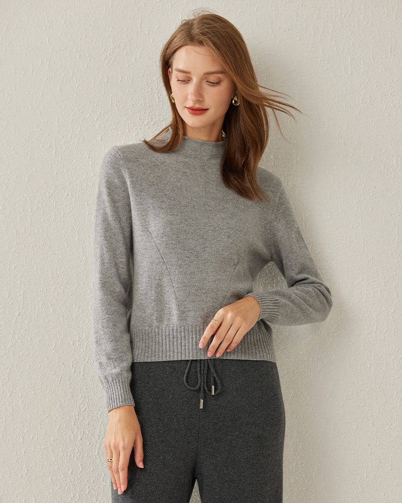 Women's Cashmere Mock Neck Sweater - DAISYSILK