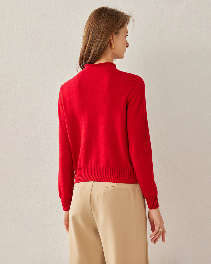 Women's Cashmere Mock Neck Sweater - DAISYSILK
