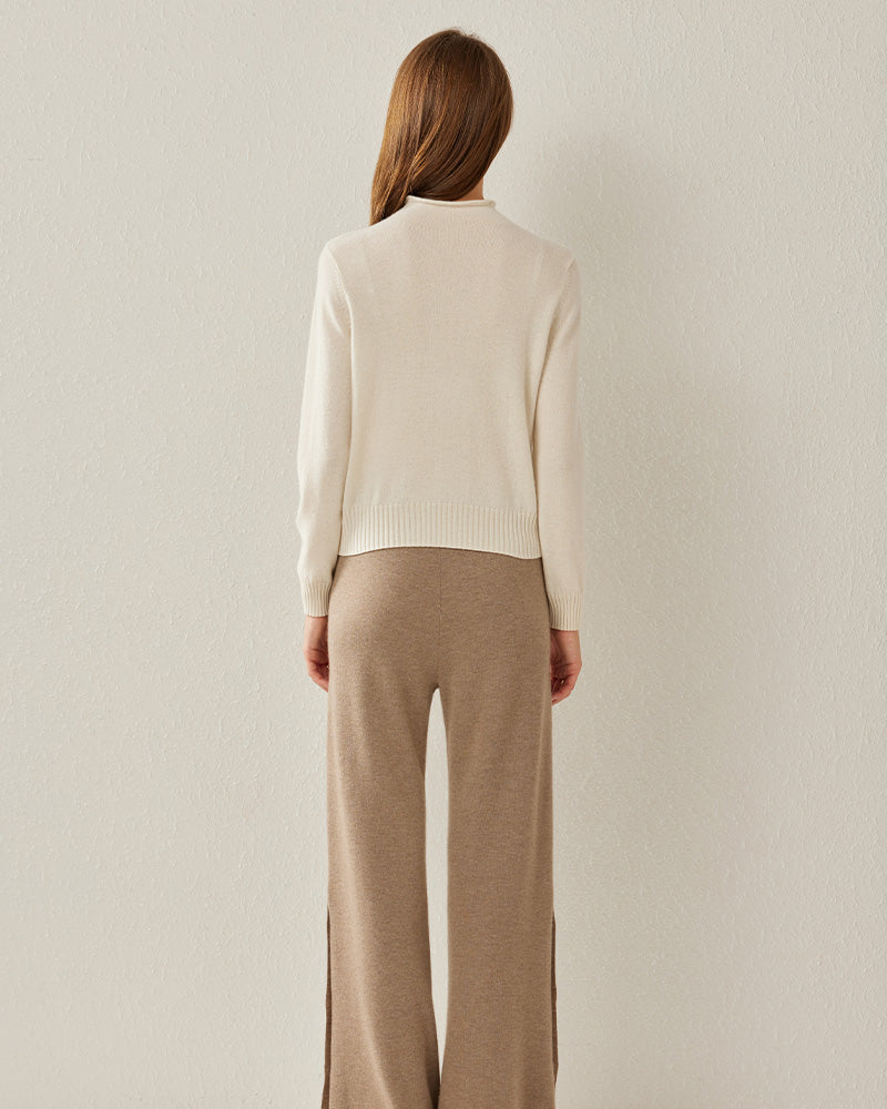 Women's Cashmere Mock Neck Sweater - DAISYSILK