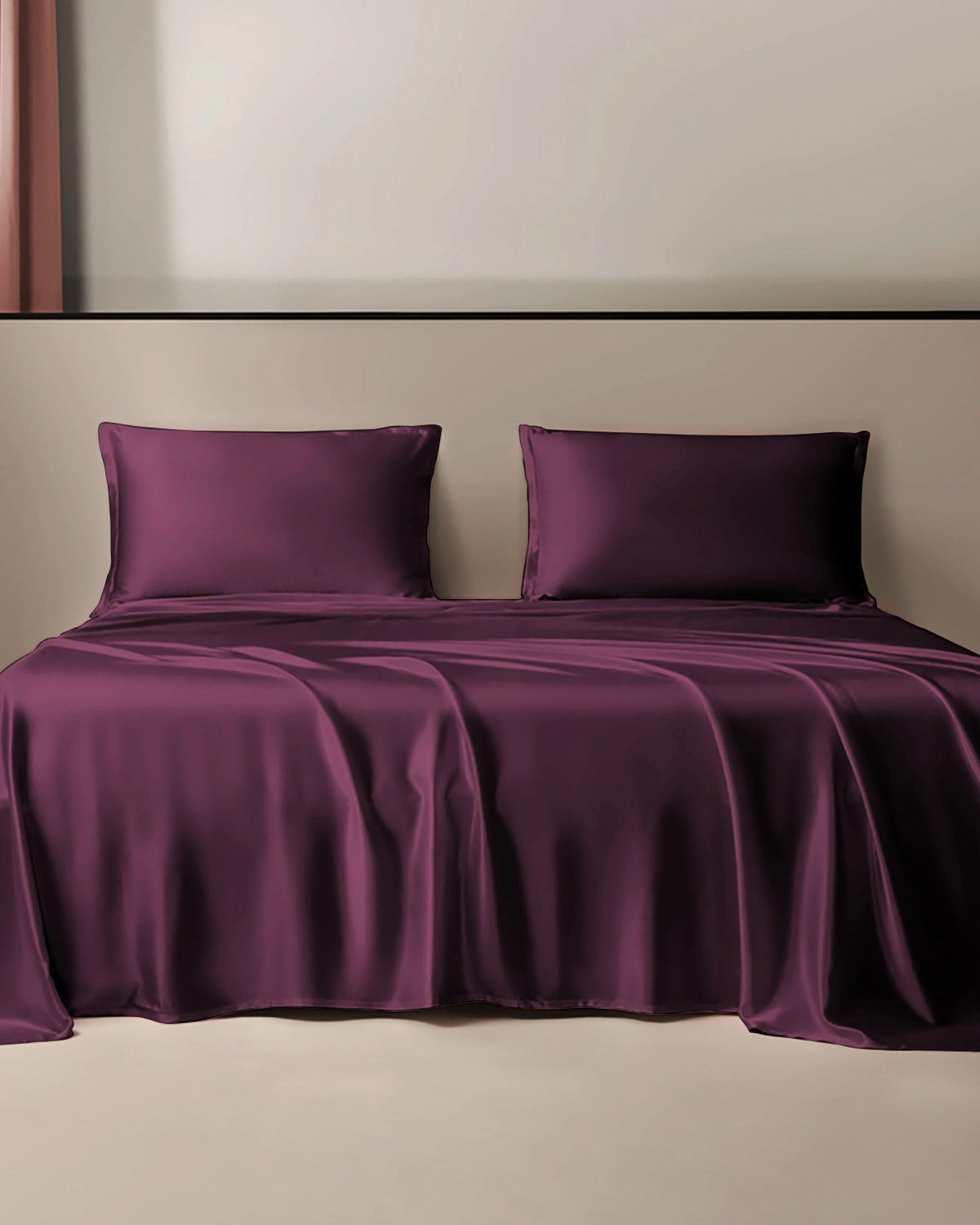 Real Silk Flat Sheet, Dark Purple