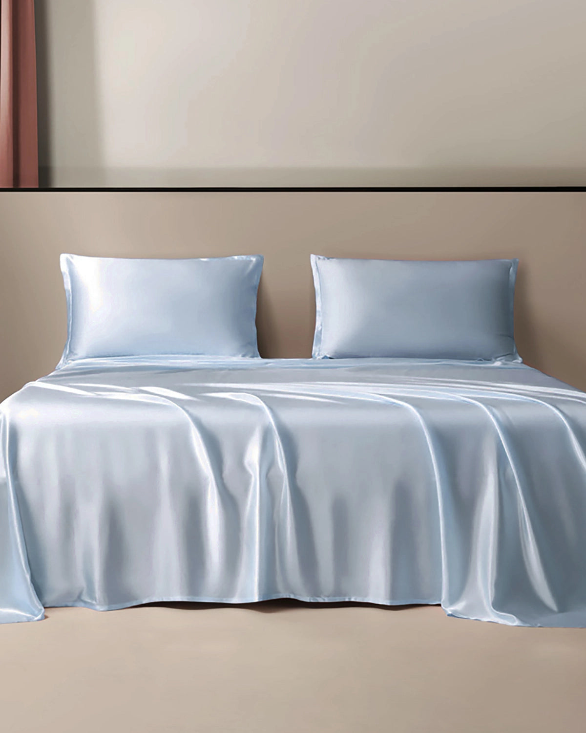 Real Silk Flat Sheet, Light Blue