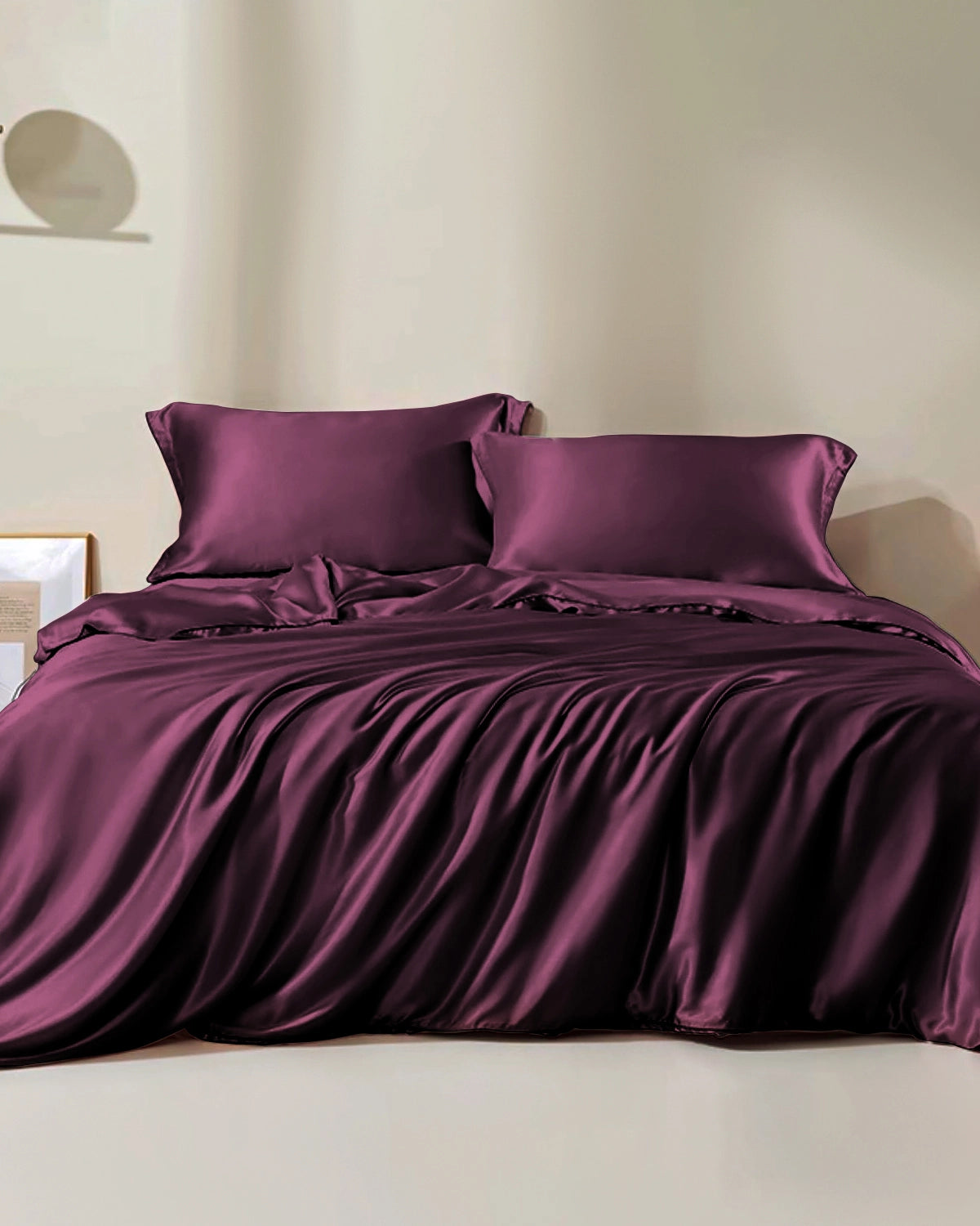 19 Momme Seamless Silk Duvet Cover, Dark Purple
