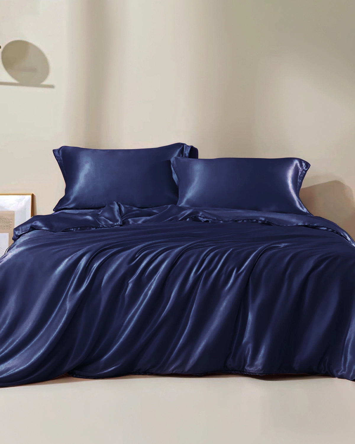 19 Momme Seamless Silk Duvet Cover, Navy