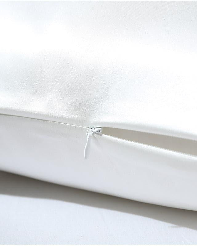19 Momme Silk Zippered Pillowcase, White