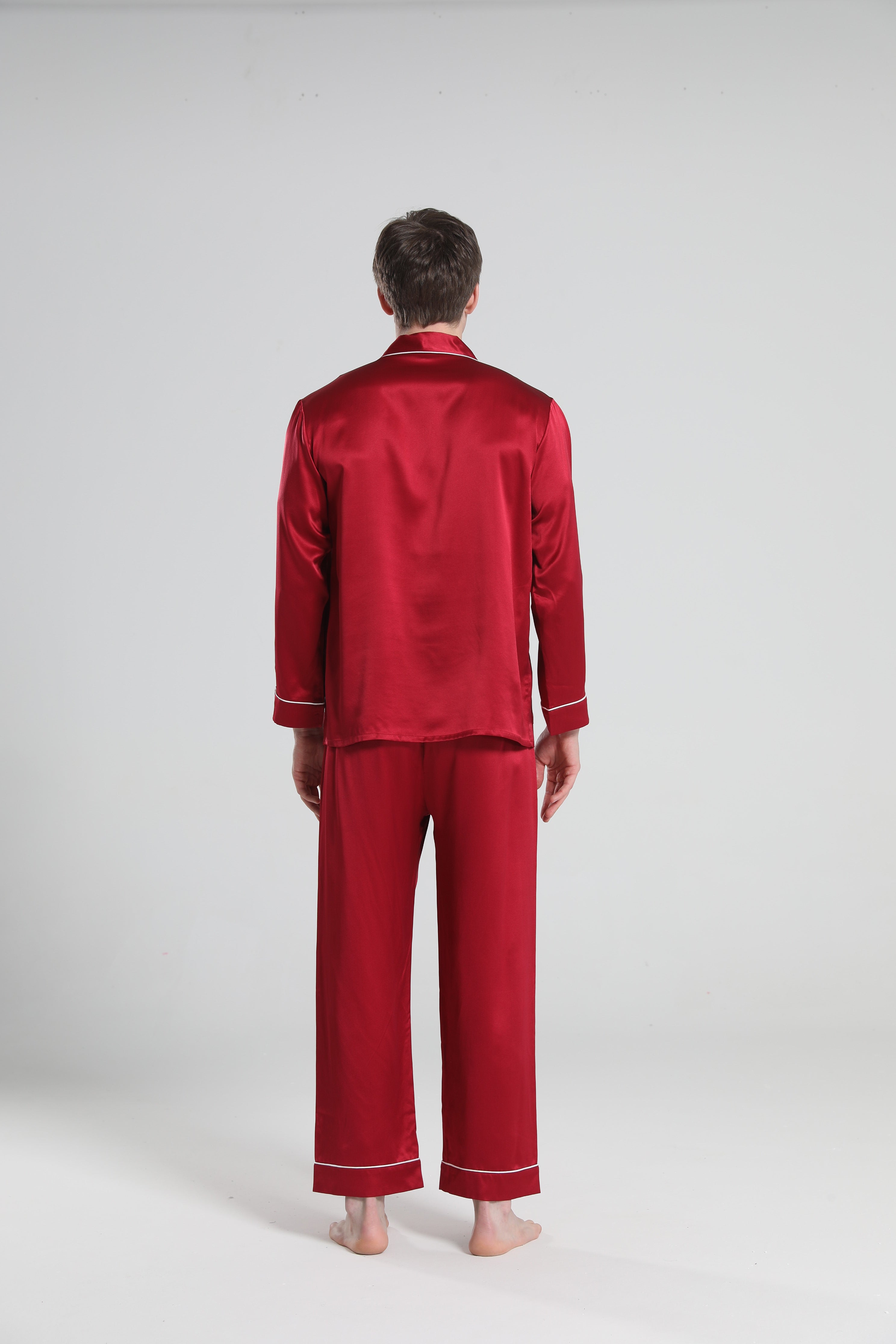 22 Momme Piping Silk Pajamas Set For Men - DAISYSILK