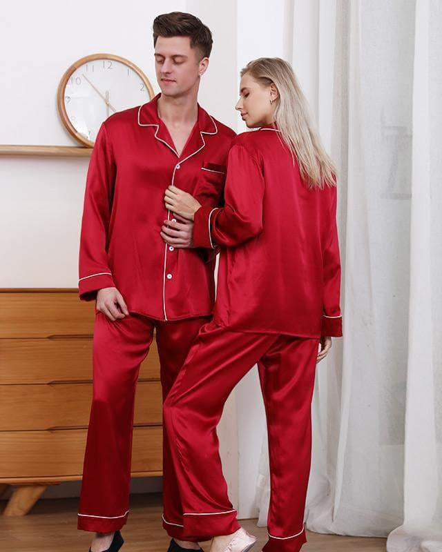 Classic Long Silk Pajamas for Couple - DAISYSILK