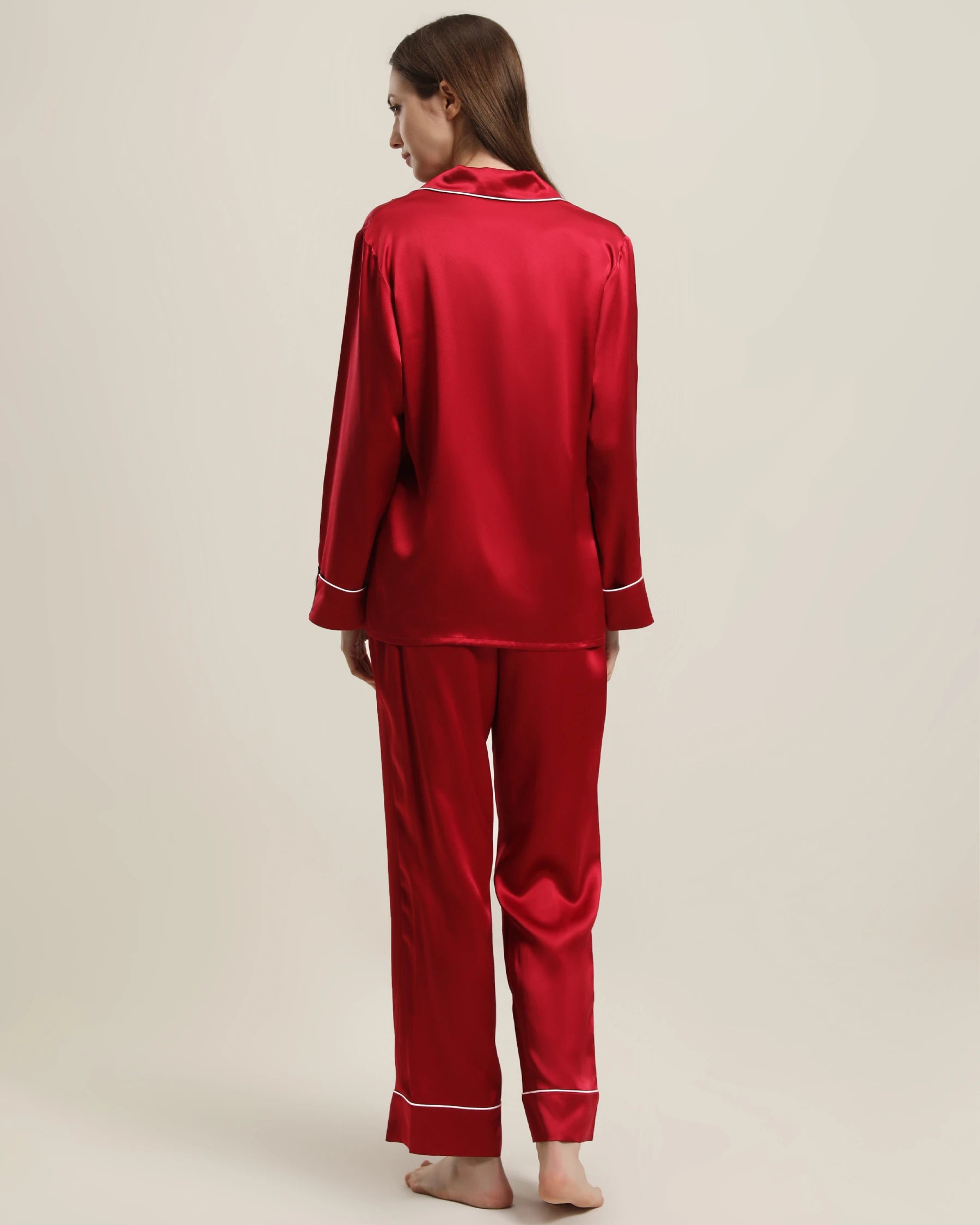 22 Momme Classic Silk Pajamas Set Burgundy