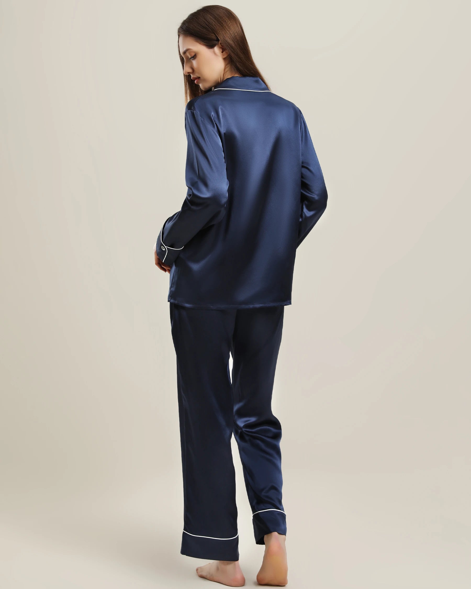 22 Momme Classic Silk Pajamas Set Navy