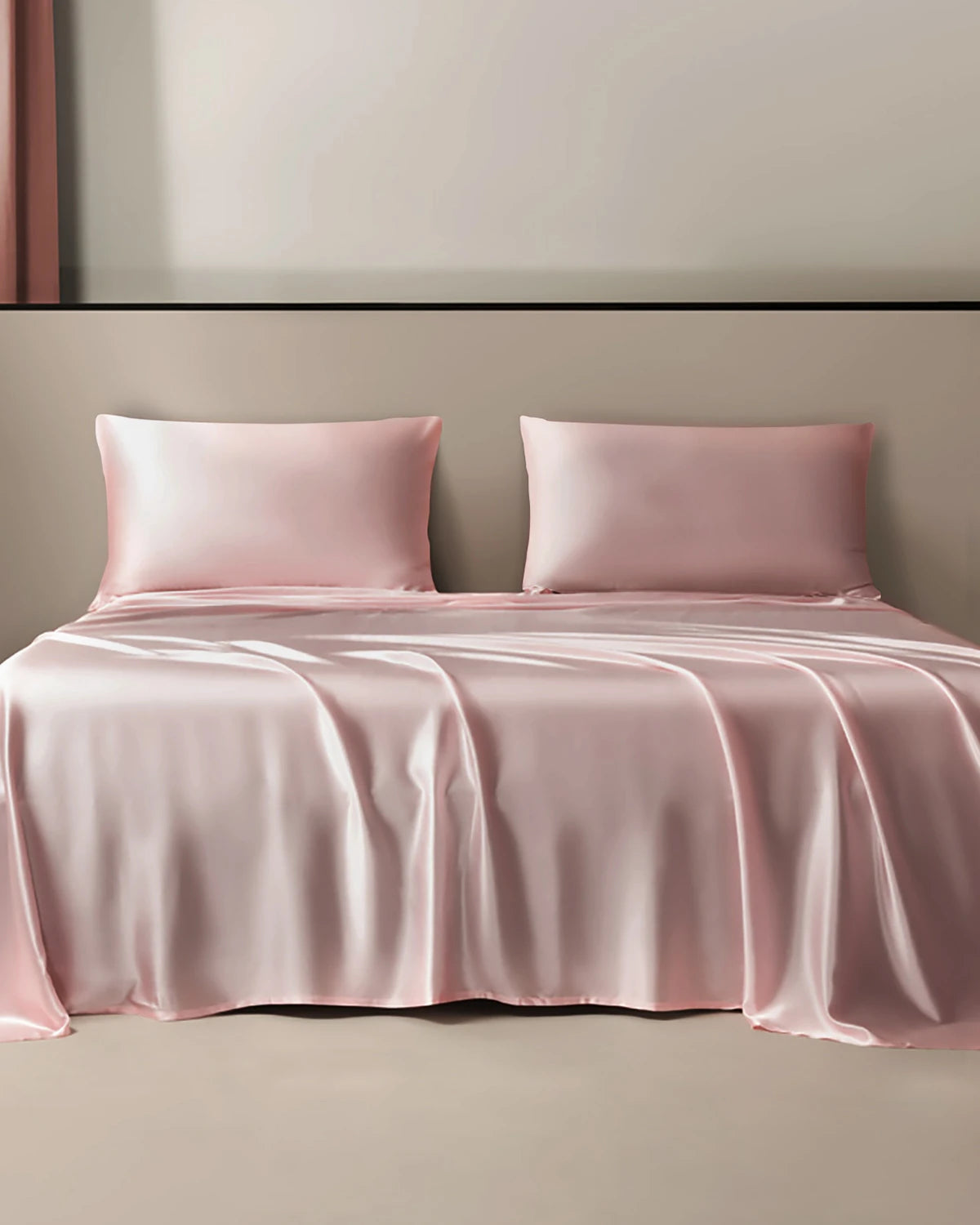 22 Momme 3PCS Silk Flat Sheet Set, Pink