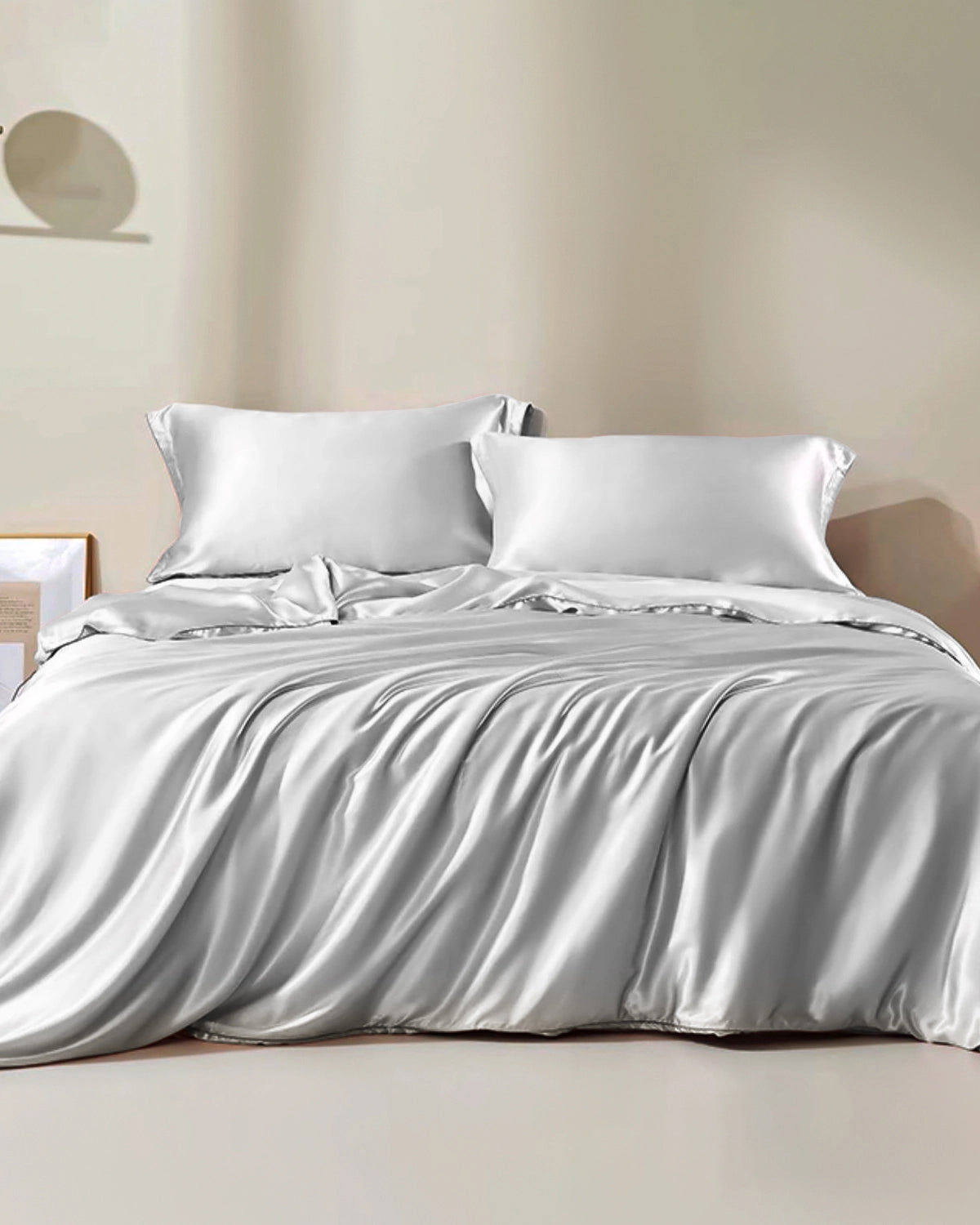 22 Momme Silk Duvet Cover, Silver Grey