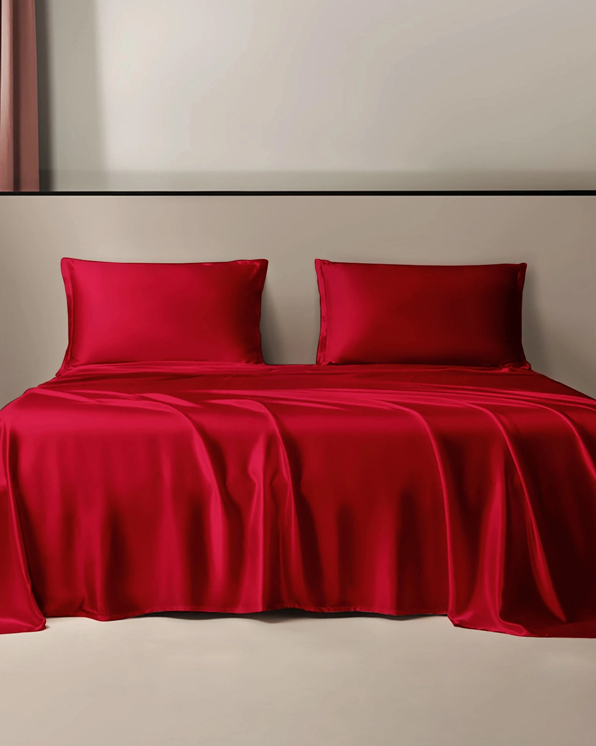22 Momme Silk Flat Sheet, Burgundy