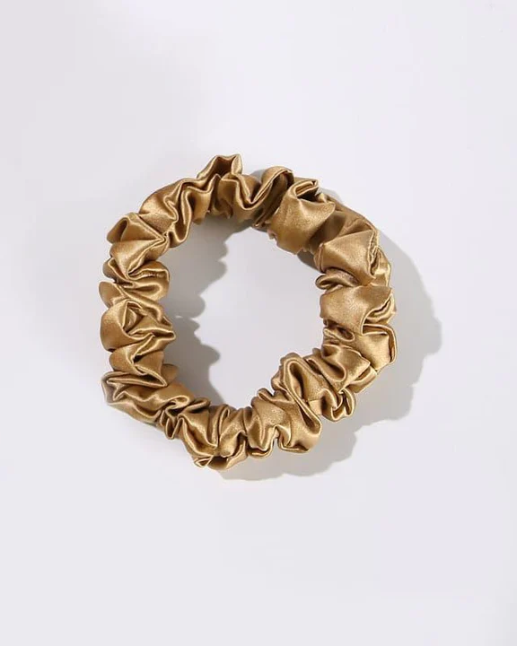Silk Hair Loop Scrunchy, Gold