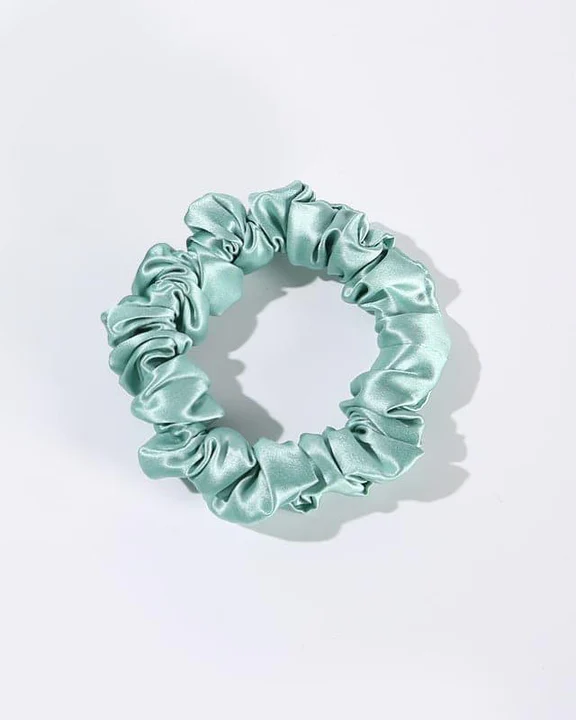Silk Hair Loop Scrunchy, Light Green