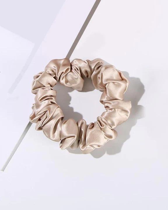 Silk Hair Loop Scrunchy, Champagne