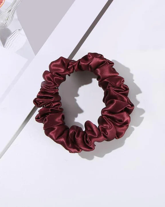 Silk Hair Loop Scrunchy, Red