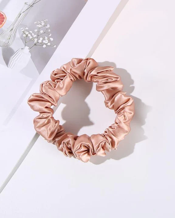 Silk Hair Loop Scrunchy, Caramel