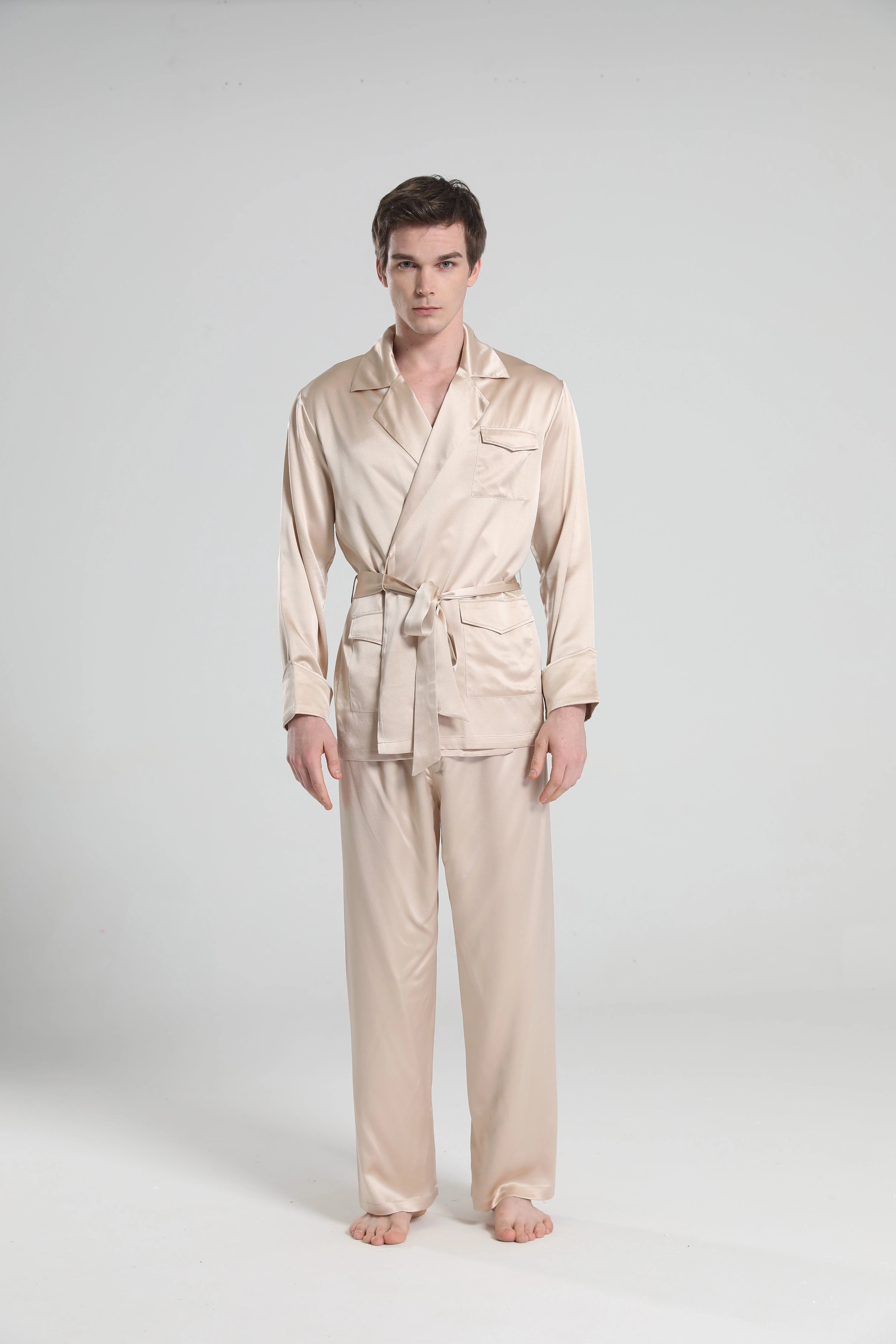 22 Momme Silk Pajamas for Men, Champagne