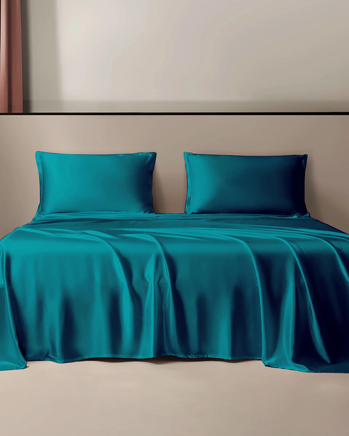 Pure Silk Flat Sheet, Blue
