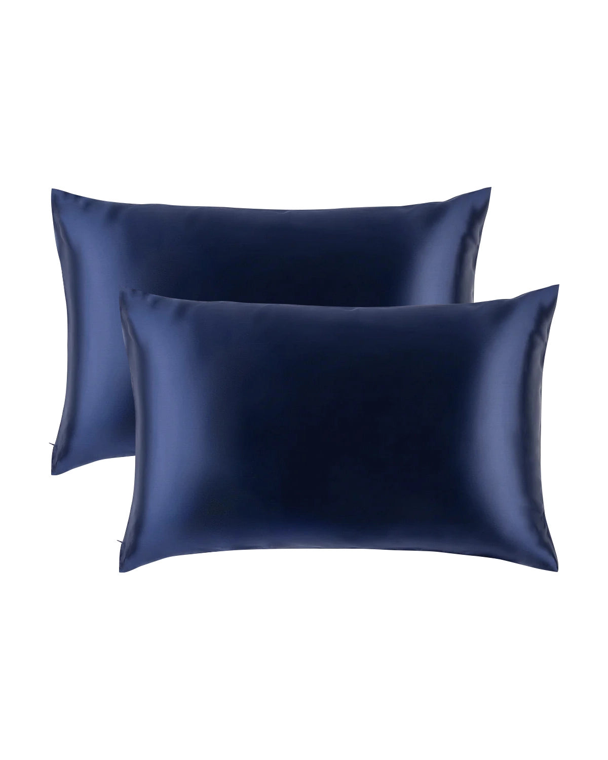 2PCS 19 Momme Silk Hidden Zipper Pillowcases, Navy