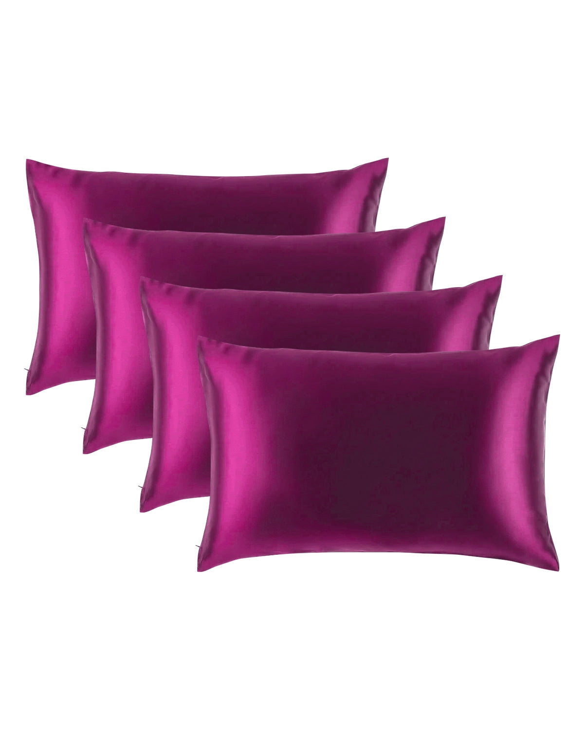 4PCS 19 Momme Silk Pillowcase with Hidden Zipper, Purple