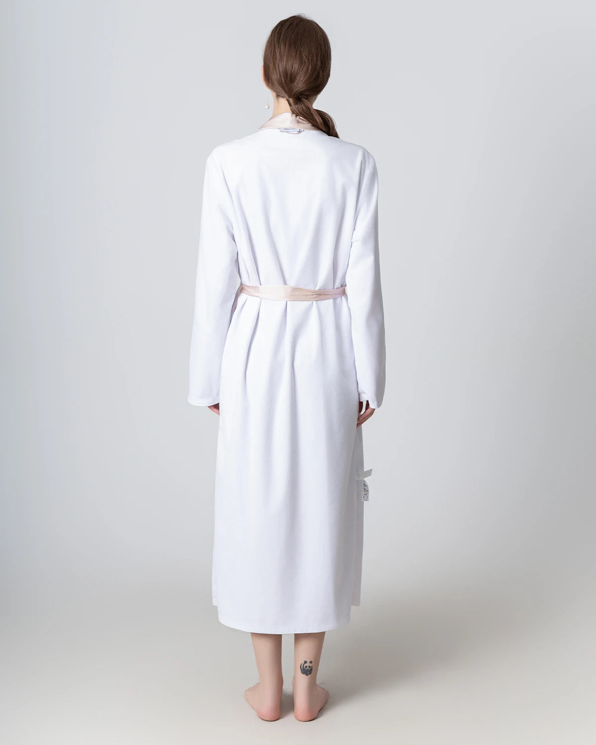 Silk and Velvet Reversible Robe for Winter Pink