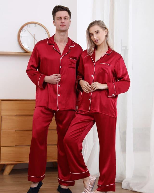Classic Couple Matching Silk Pajamas Set - DAISYSILK