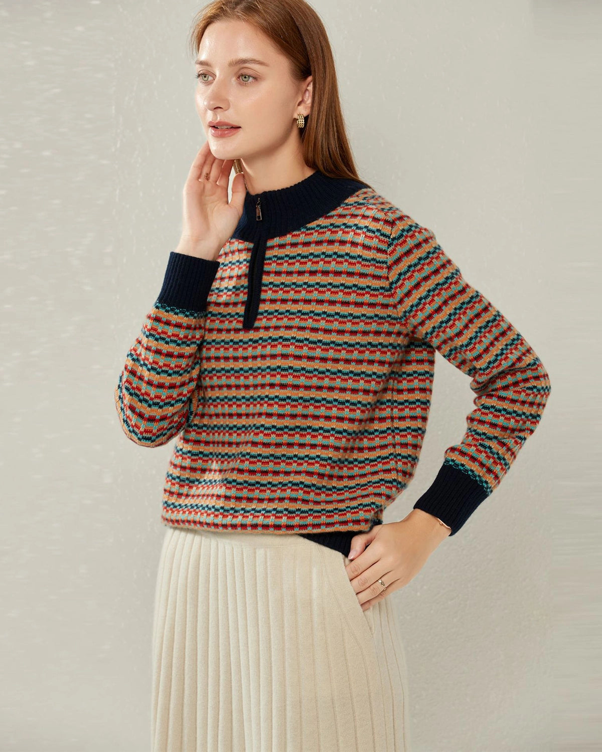 100% Cashmere Classical Turtleneck Sweater - DAISYSILK