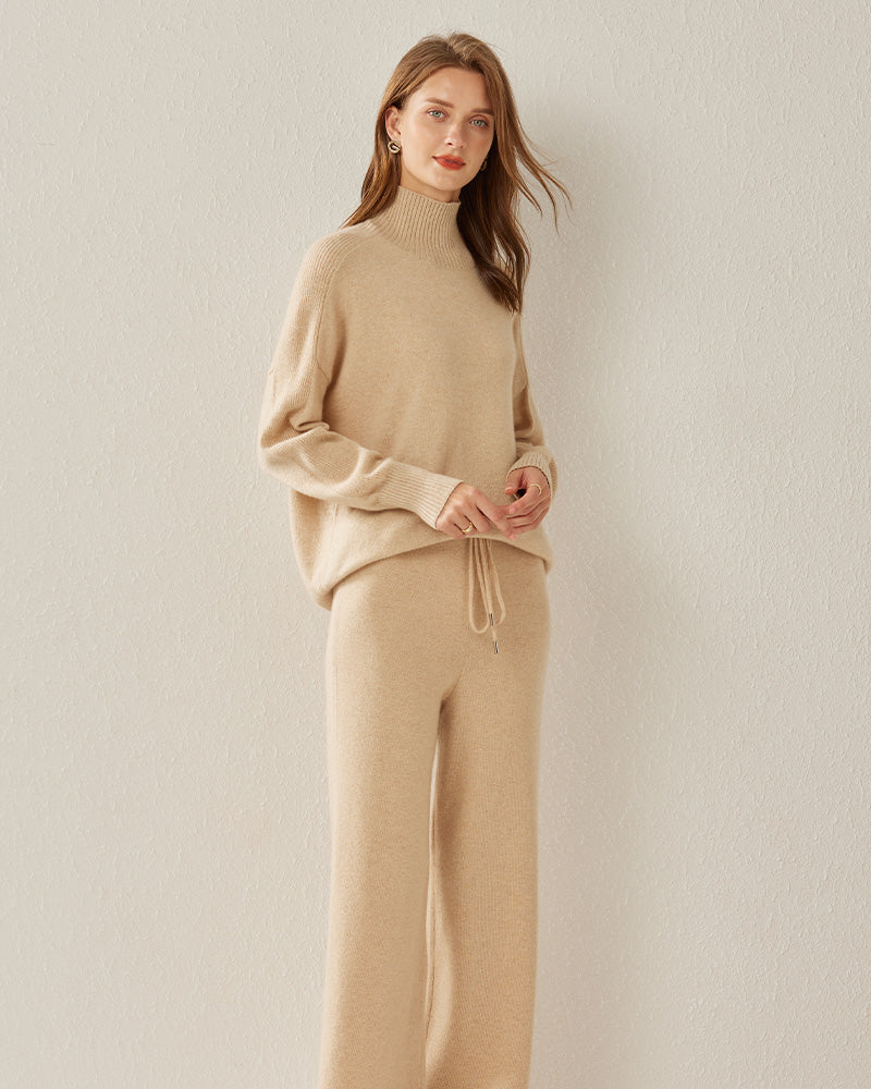 Turtleneck Oversized Cashmere Sweater - DAISYSILK