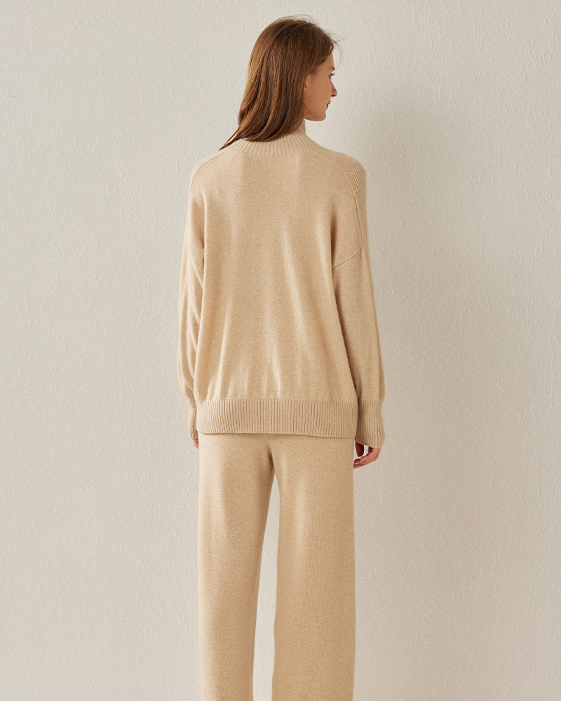 Turtleneck Oversized Cashmere Sweater - DAISYSILK