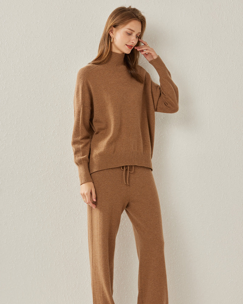 Turtleneck Oversized Cashmere Sweater - DAISYSILK