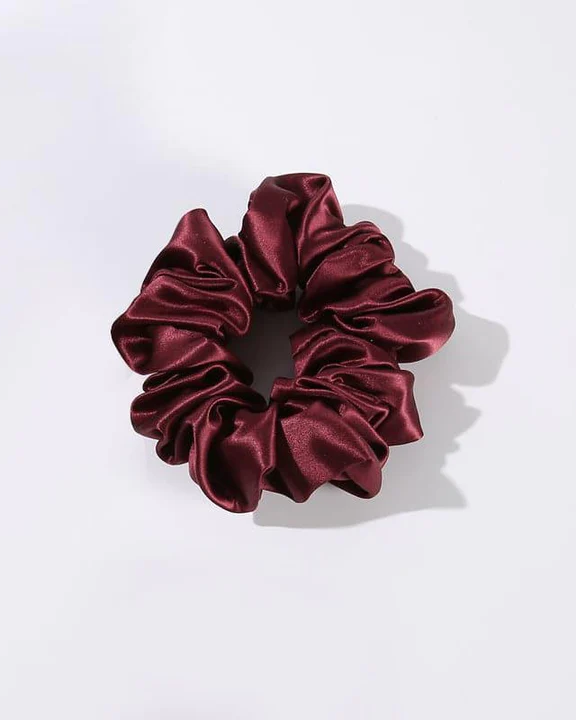 3.5 CM Midi Silk Scrunchies, Wine Red