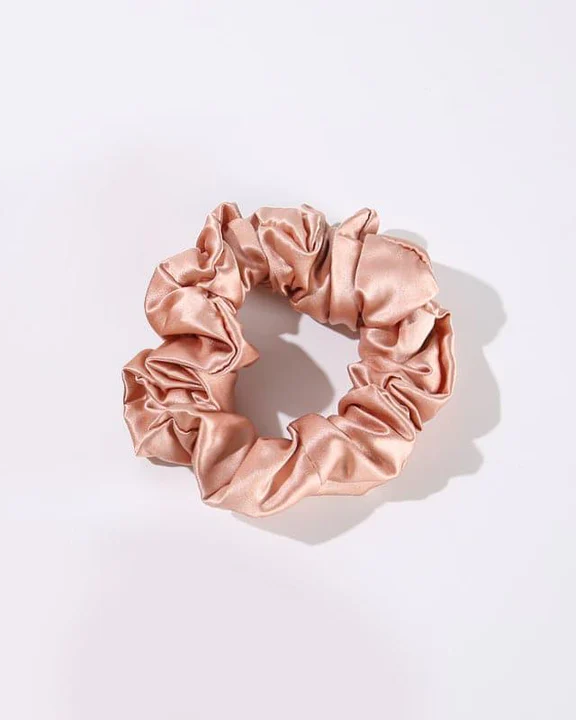 3.5 CM Midi Silk Scrunchies, Caramel