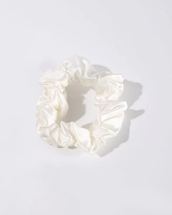 3.5 CM Midi Silk Scrunchies, Ivory