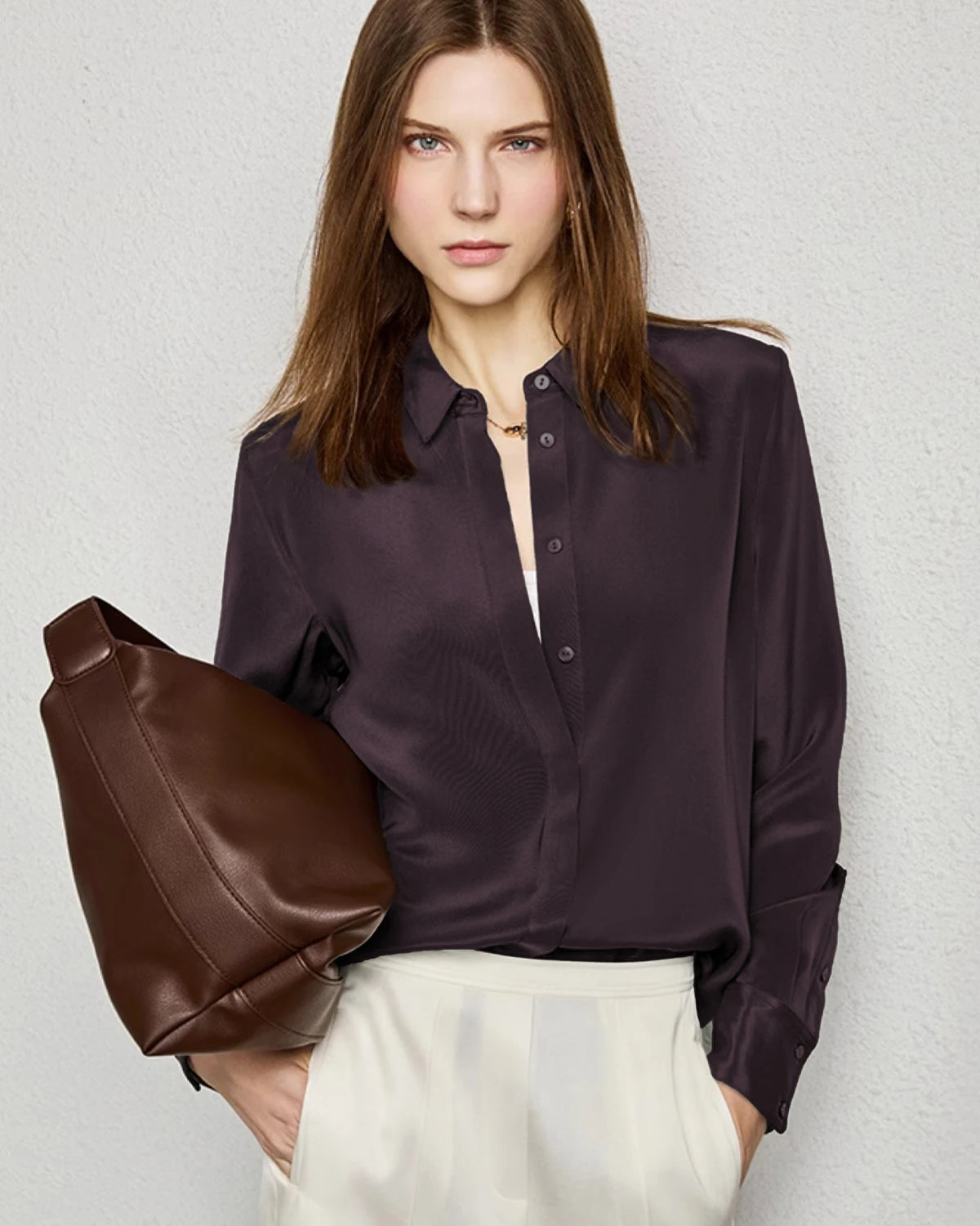 30 Momme Classic Concealed Silk Blouse - DAISYSILK