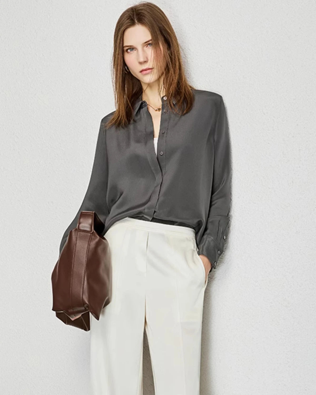 30 Momme Classic Concealed Silk Blouse - DAISYSILK