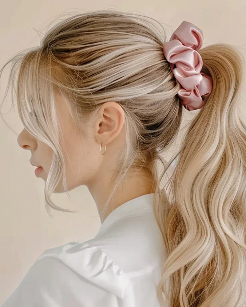 5CM Large Silk Hair Scrunchies, Pink