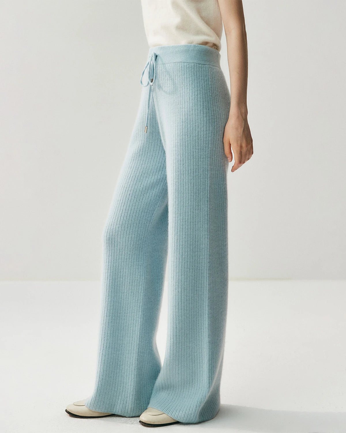 Cashmere Wool Zip Up Hoodie and Straight-Leg Pants - DAISYSILK