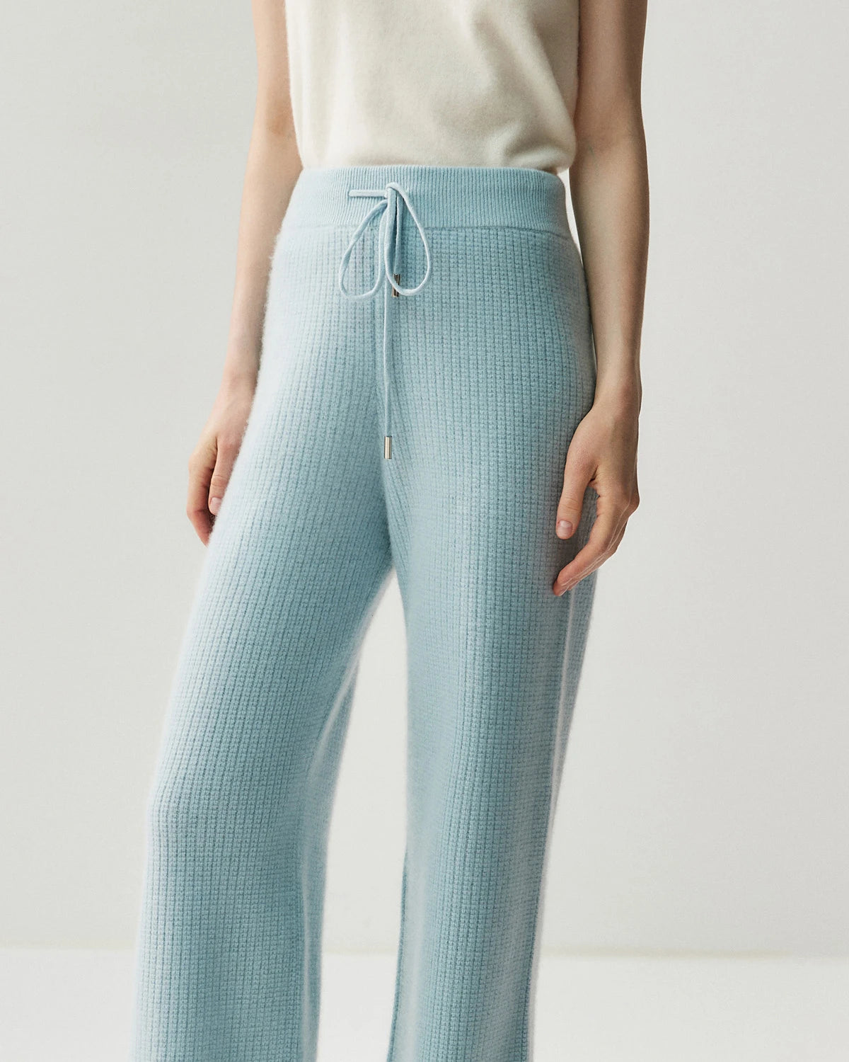 Cashmere Wool Zip Up Hoodie and Straight-Leg Pants - DAISYSILK