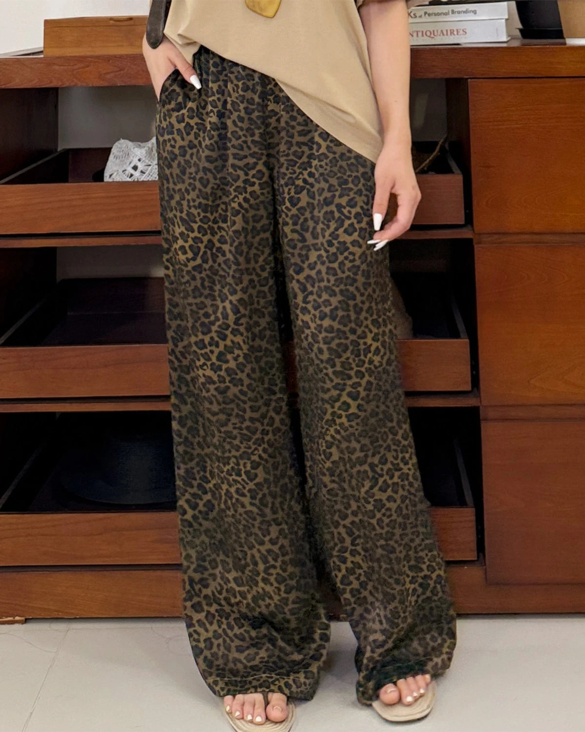 Leopard Print Silk Pants for Women - DAISYSILK