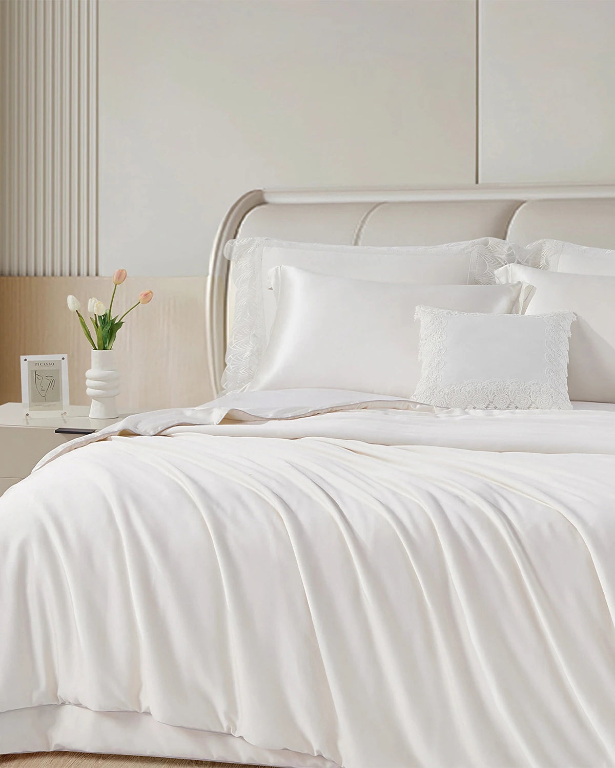 Premium Mulberry Silk Summer Comforter, White