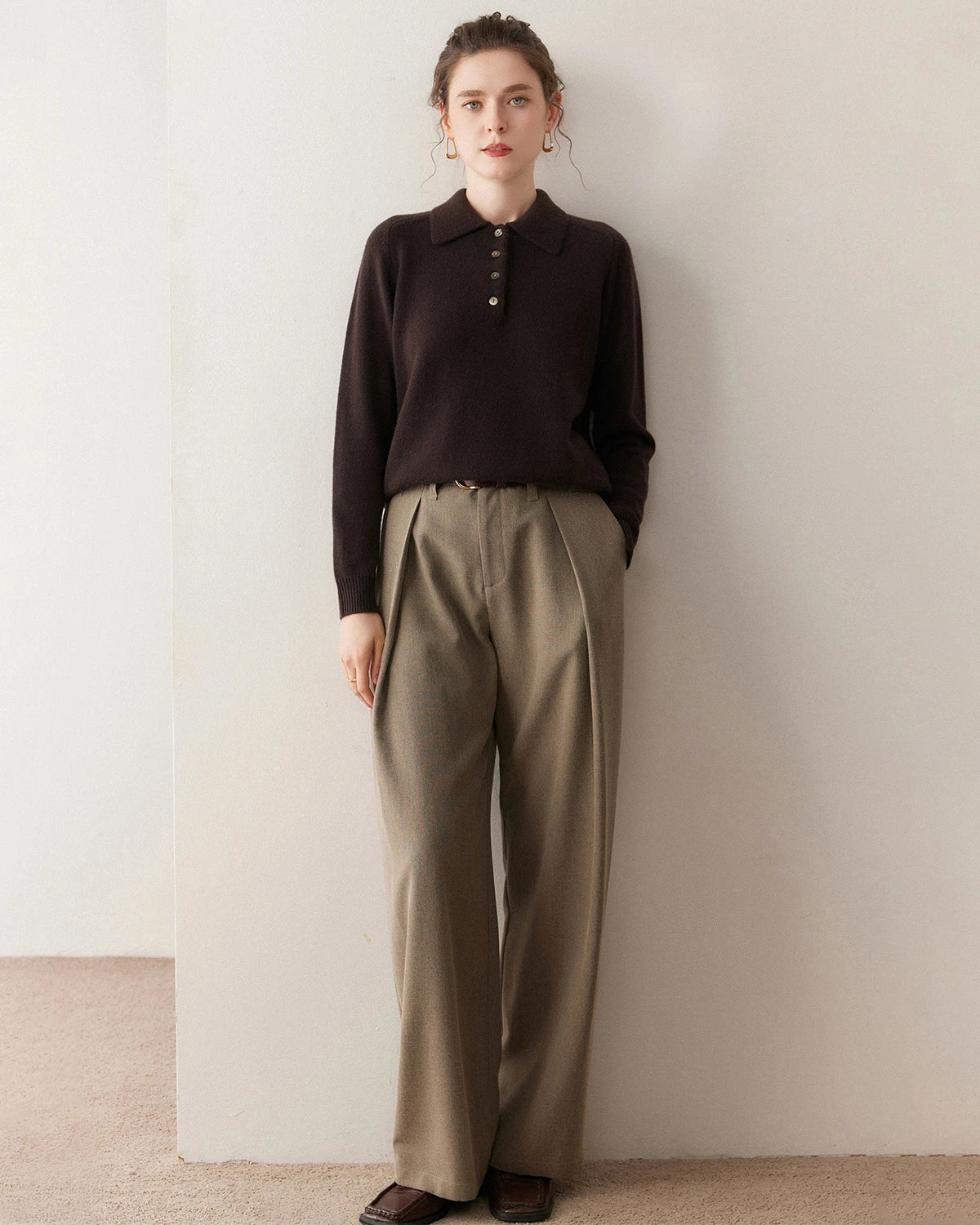 Women’s Polo Neck Cashmere Sweater - DAISYSILK