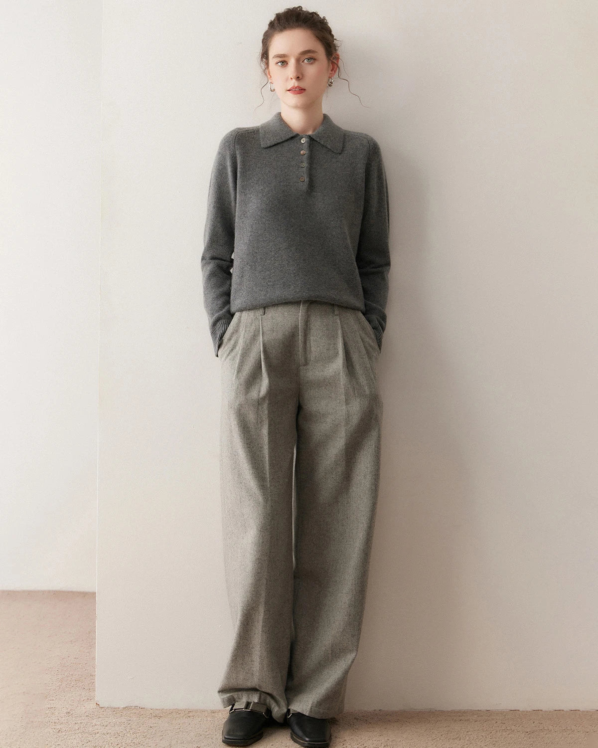 Women’s Polo Neck Cashmere Sweater - DAISYSILK