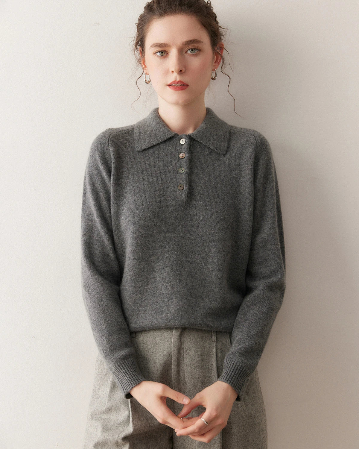 Women’s Polo Neck Cashmere Sweater - DAISYSILK