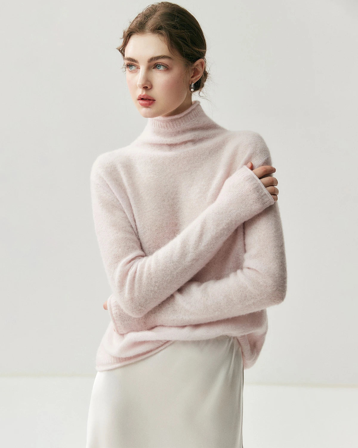 Silk-Cashmere Long Sleeve Turtleneck Sweater - DAISYSILK