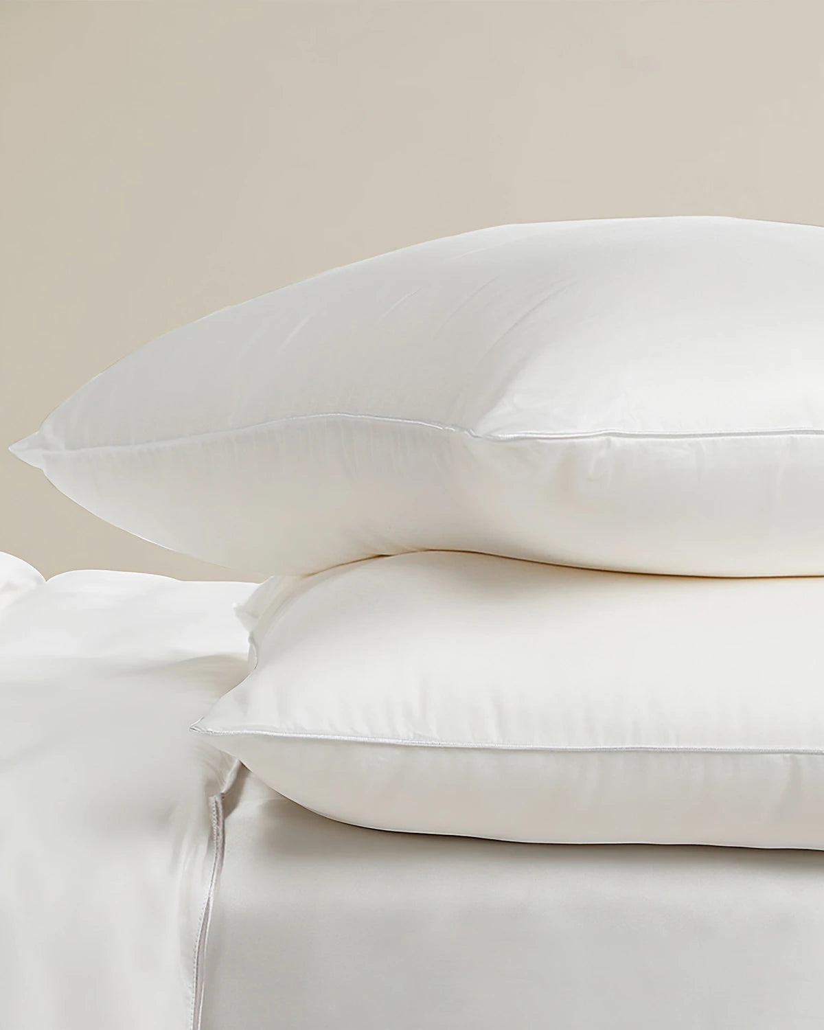 Jacquard Mulberry Silk Filled Pillow, White