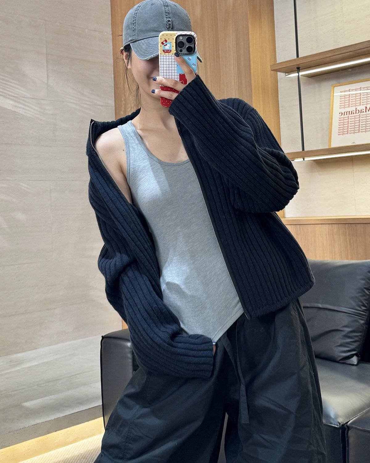 Wool Brushed Thermal Tank with Built-In Bra - DAISYSILK